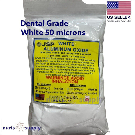 1 LB ALUMINUM OXIDE 50 micron WHITE Polishing Blasting Media Abrasive Tumbling