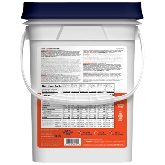 Lunch and Dinner Variety Pail, 122 Servings