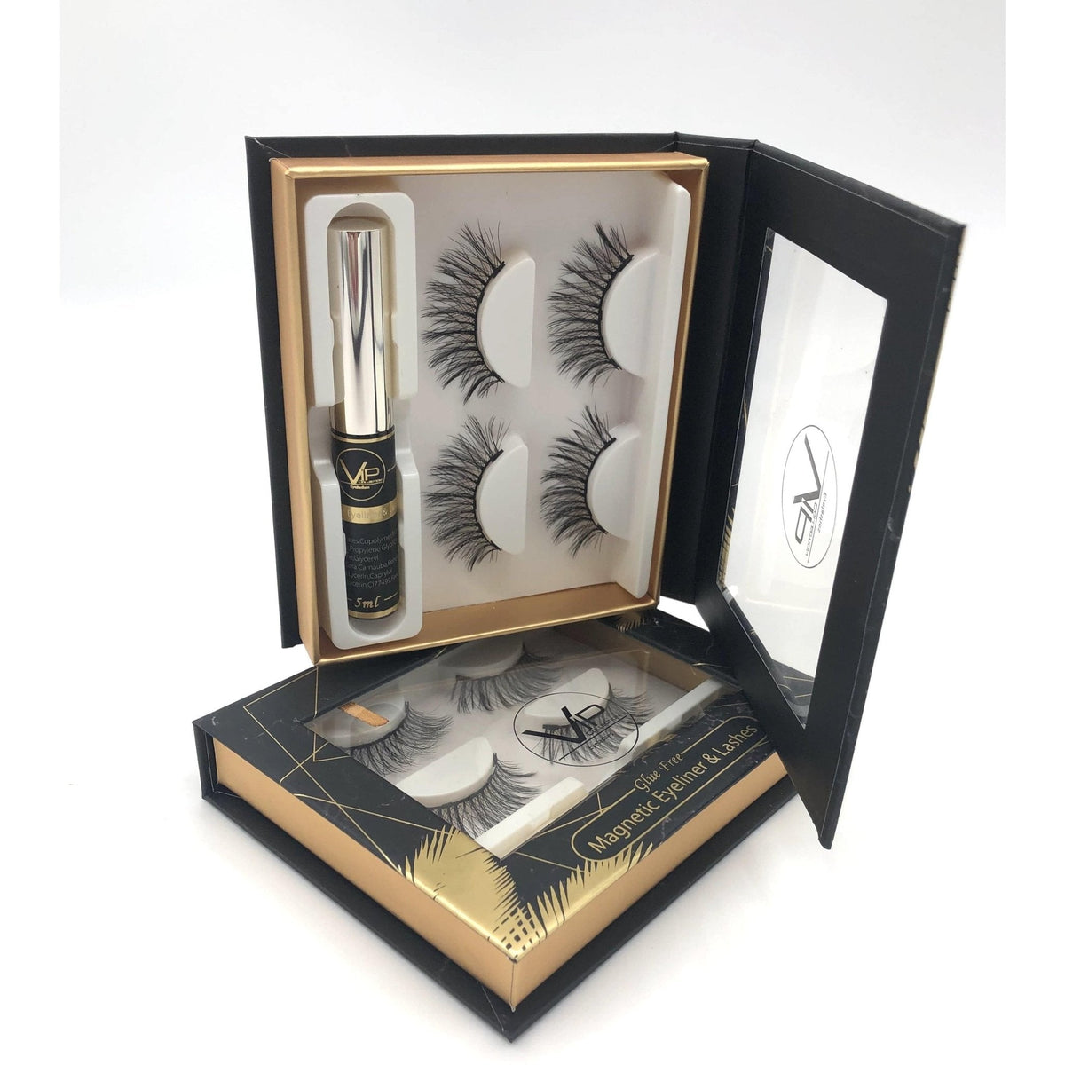 VIP Magnetic Lashes with Magnetic Eyeliner - 2 pairs