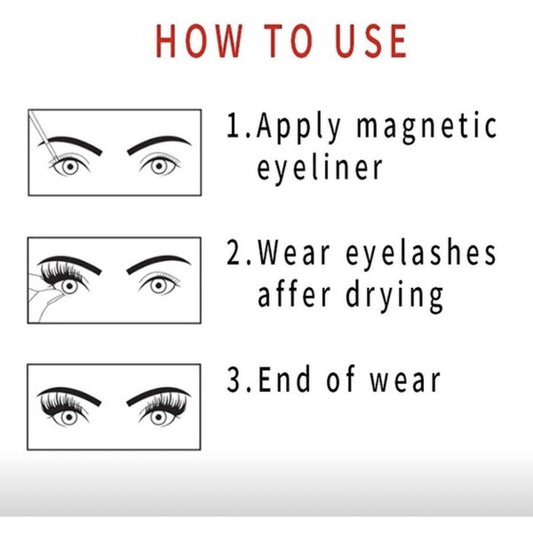 VIP Magnetic Lashes with Magnetic Eyeliner - 2 pairs