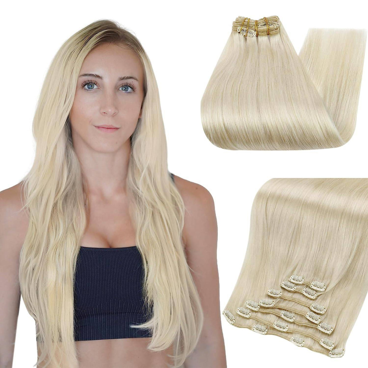 VIP Clip Extensions / Silky Straight - 24'' (170 g ) - ClipeX System