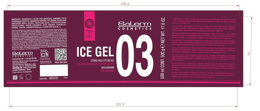 Salerm Pro Line Ice Gel Strong Hold Styling Gel With Arginine 7.0 0z