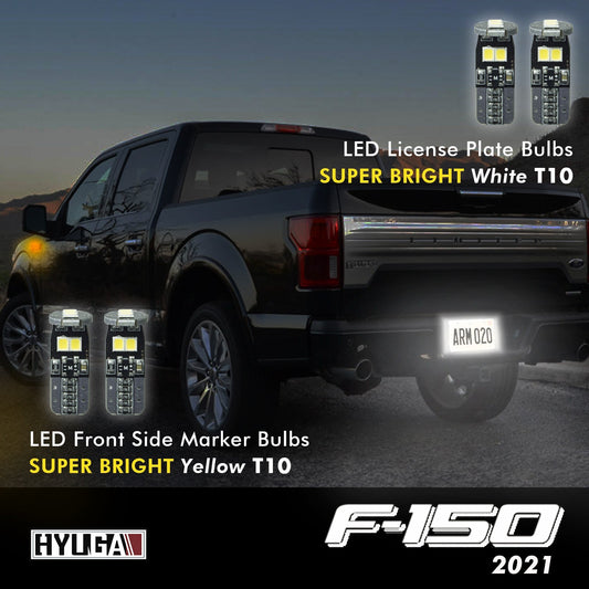 2021 Ford F - 150 LED Whole Replacement Package (High Beam Low Beam Headlight, License Plate, Cargo Light, Brake Light, Front Side Marker) - PA LED BULB - HYUGA - Little Red General Store