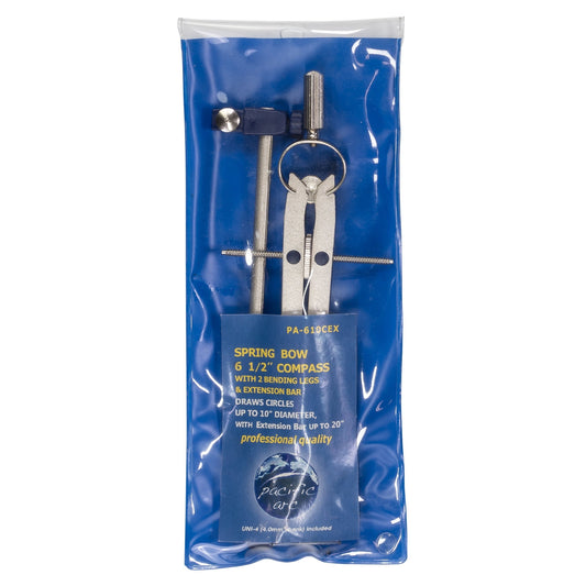 Pacific Arc, Spring Bow Compass with Extension bar, ruling Pen, 6 inch Divider, Universal Adaptor, 6 inch Break Leg, and Replacement Lead. - Pacific Arc - Little Red General Store