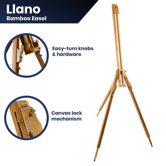Pacific Arc - Field Bamboo Professional Foldable Studio Easel, 41 Inch Canvas Size for watercolors, painting, drawing, sketching, and display - Pacific Arc - Little Red General Store