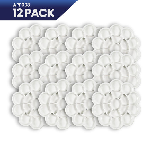 Pacific Arc - 12 Pack (8 well) Paint tray palettes for Kids, Plastic White Palettes for Students or Adults Paint Holder, Paint Supplies for DIY, Crafts, Acrylic Painting - Pacific Arc - Little Red General Store