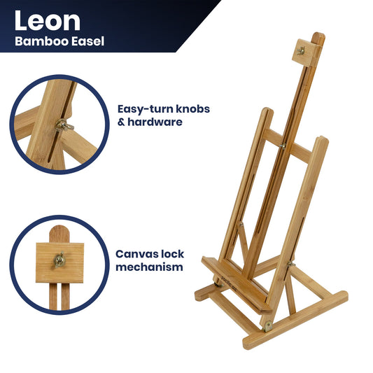 Pacific Arc Bamboo Table Top H - Frame Art Easel, 21 Inch Canvases for Painting, Drawing, Watercolors,Sketching, Pictures, Signs, Posterboards for Artists, Hobbyists, Students, and Professionals - Pacific Arc - Little Red General Store