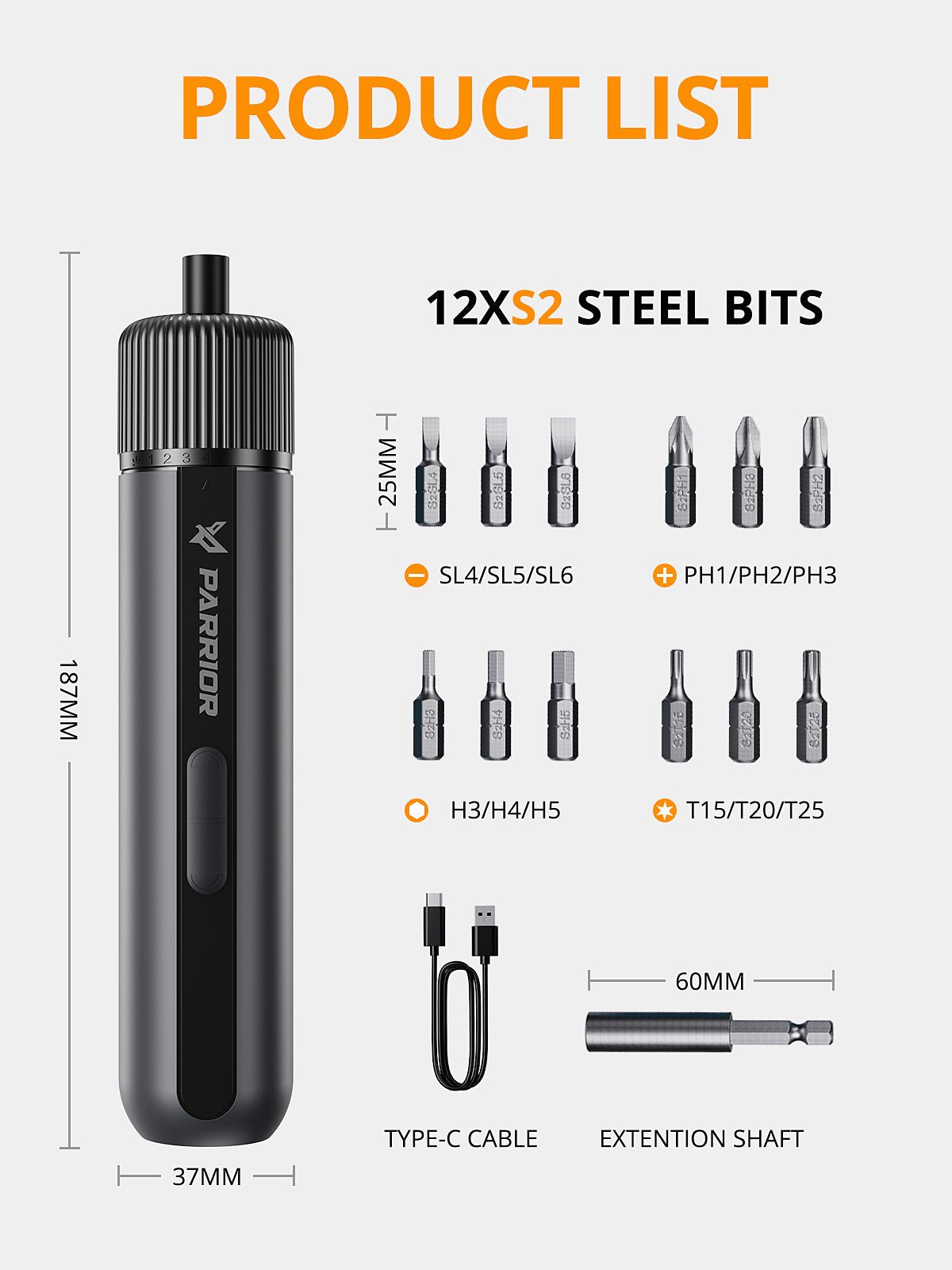 Electric Screwdriver Set with 4 Torque Settings - parrior - Little Red General Store