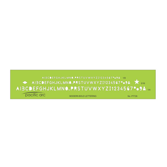 Pacific Arc - Lettering Template Guides - wide range of letter sizes and guides for architects, draftsmen, comic artists, students, and professionals