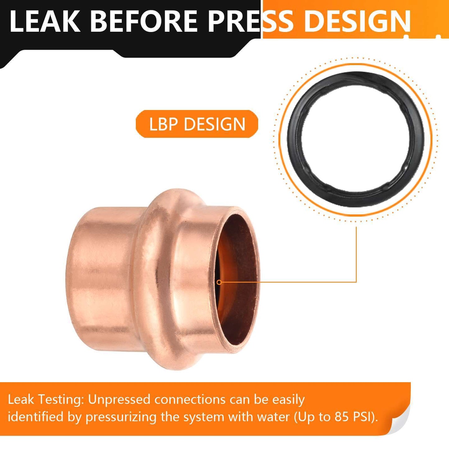 1/2" Press Copper Cap (Lead Free)