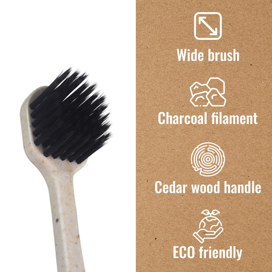 Wide Brush Head Charcoal Toothbrush - Pursonic - Little Red General Store
