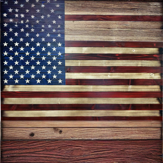 Large American Flag Hidden Gun Storage Cabinet (Red and Blue)