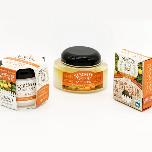 Salt Glow Scrub – Rosewood Citrus - 🆕 New Arrivals, All Products, Products from Serenity Goats, 💄 Health + Beauty - Little Red General Store