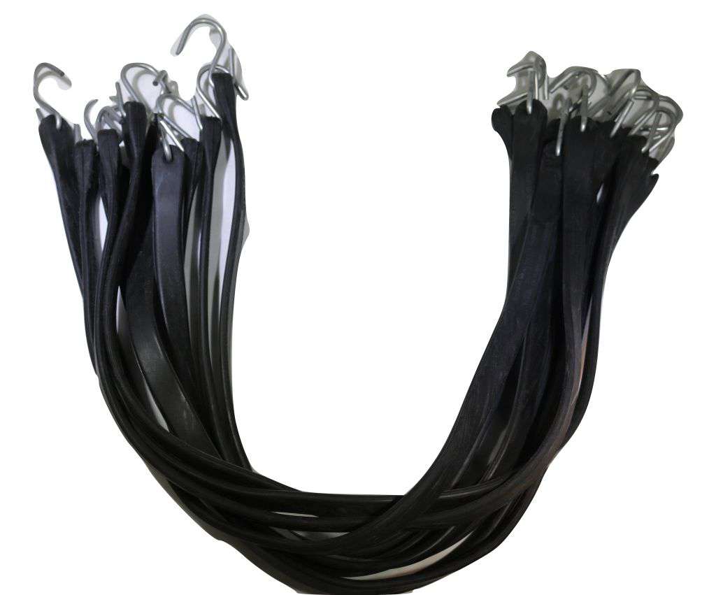 31 Inch Rubber Tarp Straps w/ Crimped S Hooks | 50 PACK