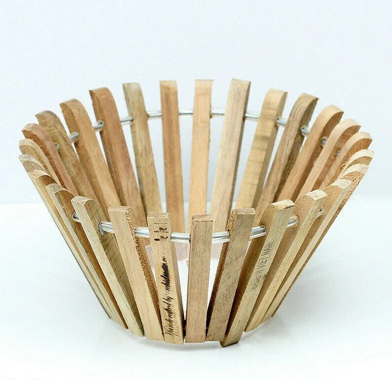 Hanging Wooden Orchid Basket 6" Round - Ideal for Orchids, Plants, and Flowers, Durable Plant Holder