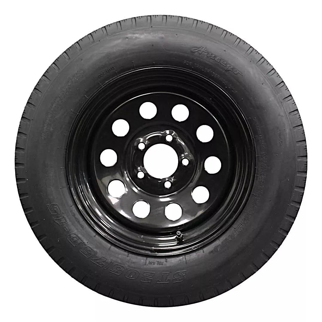 (Single Assembly) Antego Tire and Wheel 205/75D15 Highway Terrain – 15.0-Inch Rim, 6-Ply-Ply Strength, Load 101.0, Speed M – Heavy-Duty Trailer Tire | A15604510096206ST20575D15