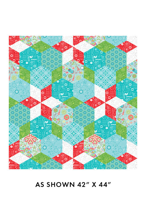 Benartex Sewing Room 2 Hexagons Multicolor Novelty 100% Cotton Fabric - Seasonal Fabrics - Little Red General Store
