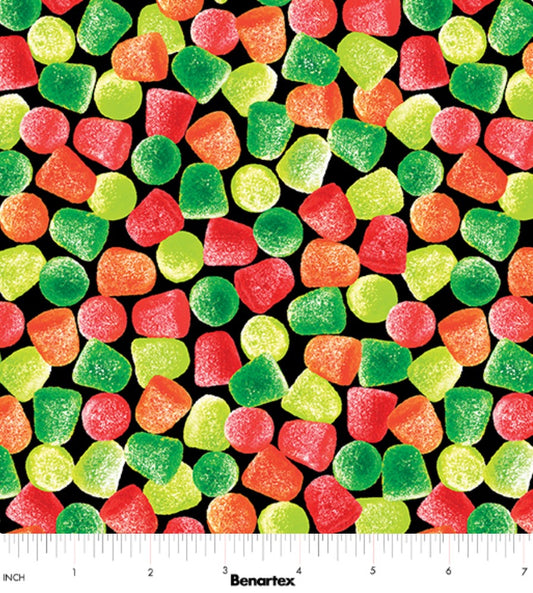 Benartex Sweet Holidays Gumdrops Multicolor Christmas 100% Cotton Fabric - Seasonal Fabrics - Little Red General Store
