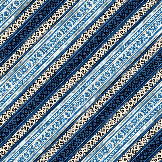 44 x 36 Diagonal Stripes Blue Maywood Studio 100% Cotton Novelty - Seasonal Fabrics - Little Red General Store