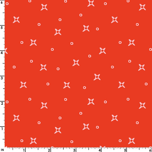 44 x 36 Stars and Dots Red Maywood Studio 100% Cotton All Over Print - Seasonal Fabrics - Little Red General Store