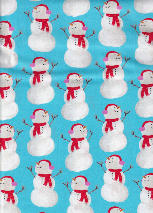 Christmas Best in Snow - Man Blue Fabric Traditions 100% Cotton Price Per Yard - Seasonal Fabrics - Little Red General Store