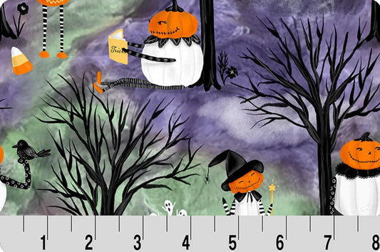 MINKY Pumpkin Heads 58 Inch wide Digital Cuddle® Cardinal Shannon Fabrics Halloween - Seasonal Fabrics - Little Red General Store