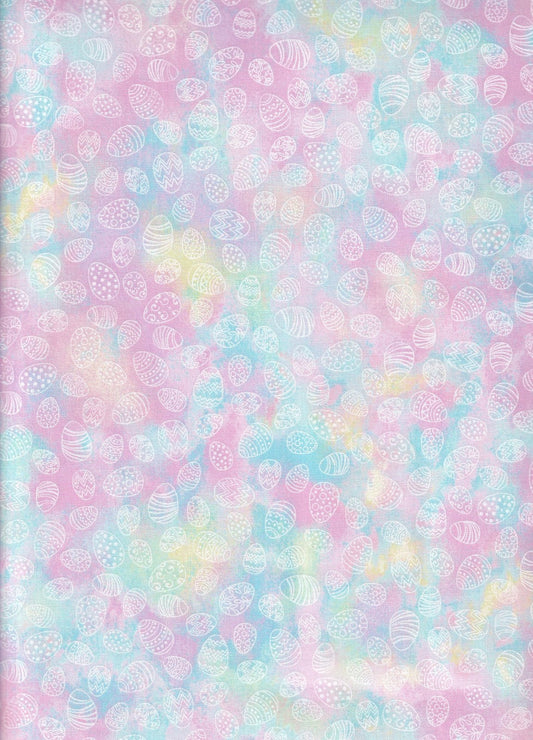 44 x 36 Easter Pastel Egg Tie Dye Blended Fabric Traditions 100% Cotton - Seasonal Fabrics - Little Red General Store