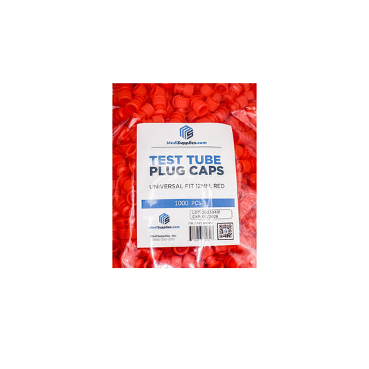 12mm Test Tube Plug Red Caps Universal Fit