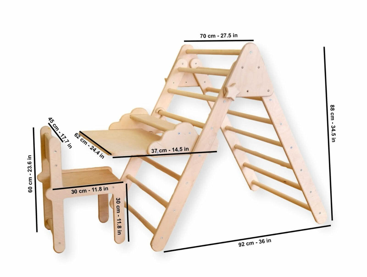Versatile Montessori Climbing Set with Folding Table and Chair