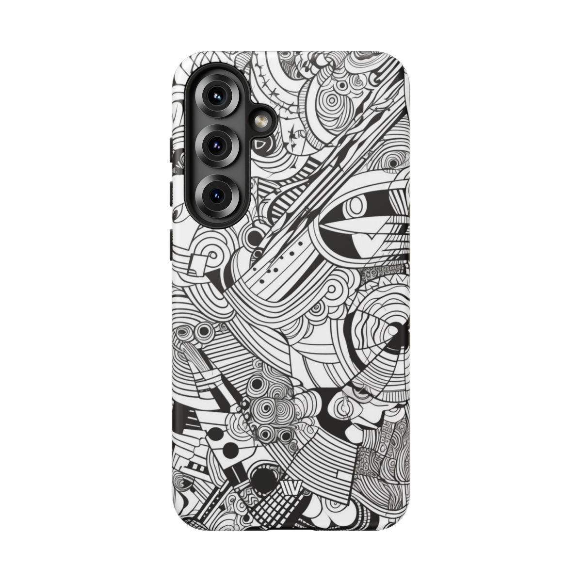 B&W ABSTRACT DOODLE | Tough Phone Case