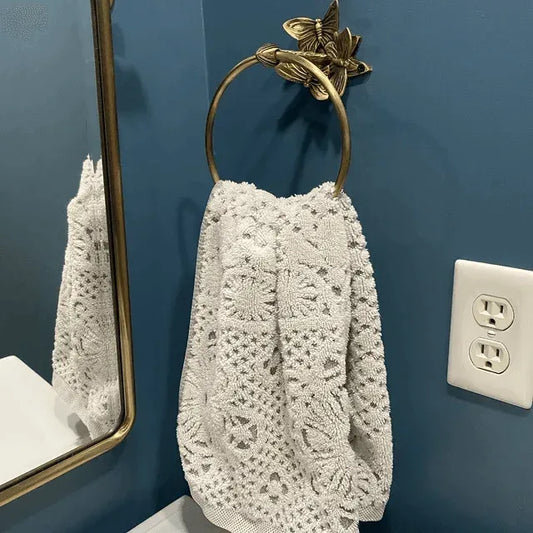 Brass Butterfly Towel Ring - Antique Brass - Stylentdecor - Little Red General Store