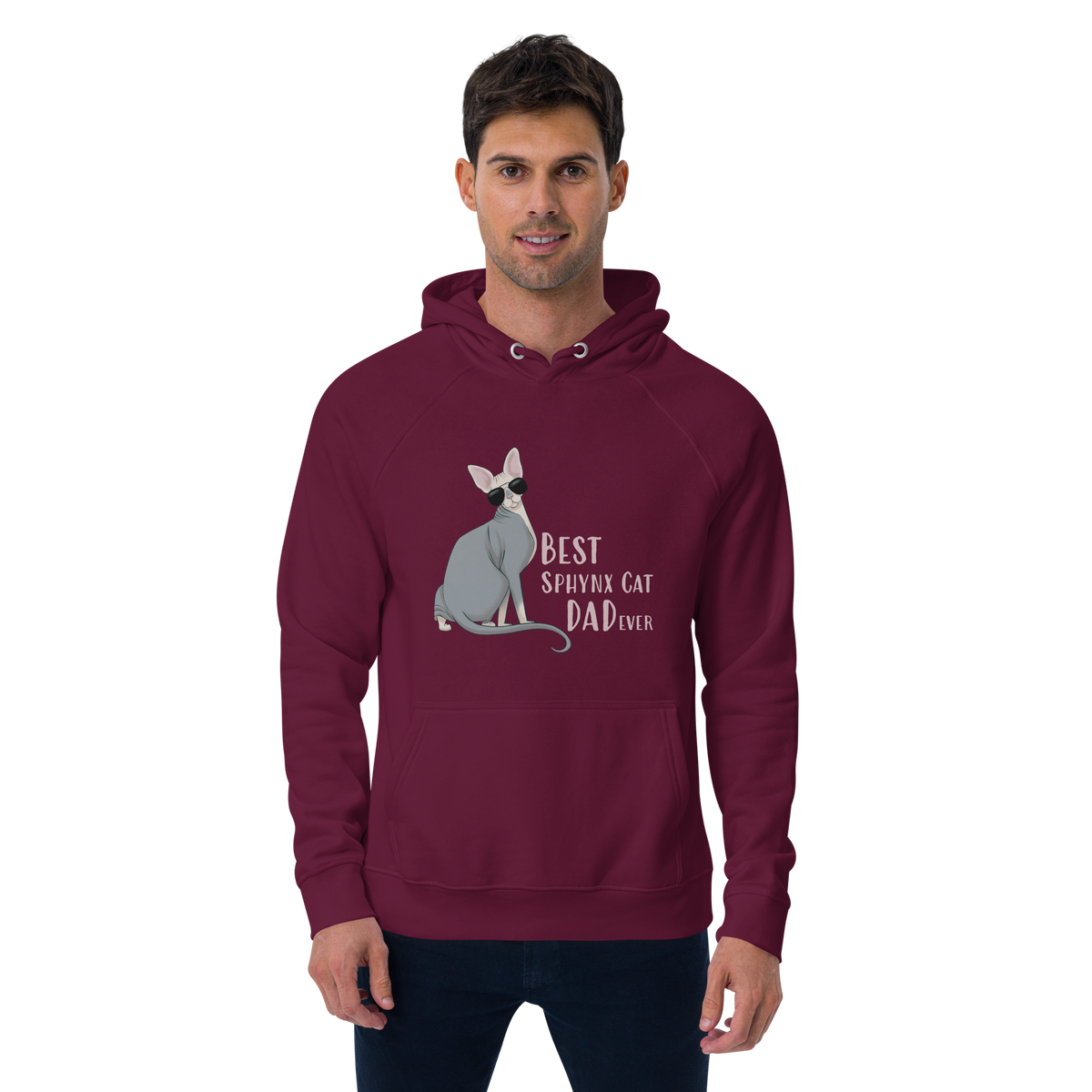 "BEST SPHYNX CAT DAD" UNISEX ECO HOODIE