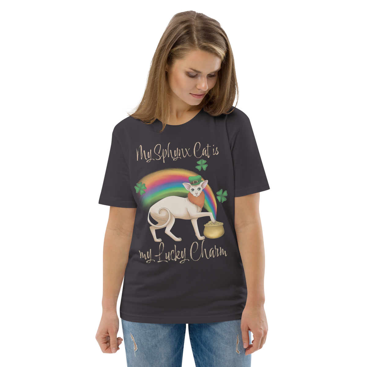 "MY SPHYNX CAT IS MY LUCKY CHARM" - UNISEX TEE