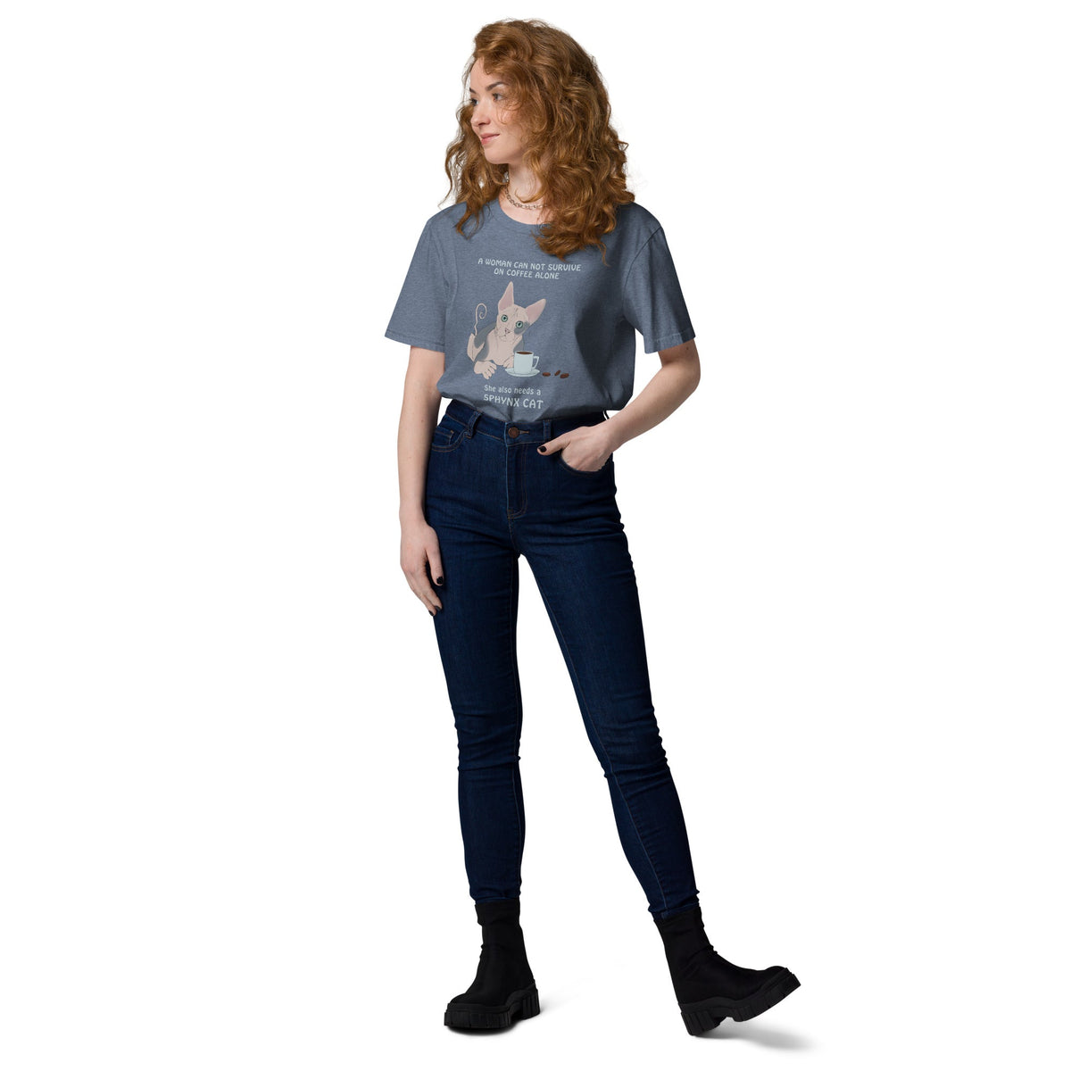 "WOMAN CAN'T SURVIVE ON COFFEE ALONE" WOMAN'S ECO TEE