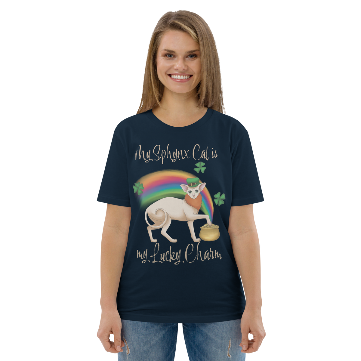 "MY SPHYNX CAT IS MY LUCKY CHARM" - UNISEX TEE