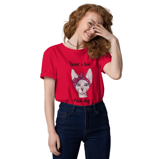 "NEVER A BAD HAIR DAY" UNISEX ECO TEE