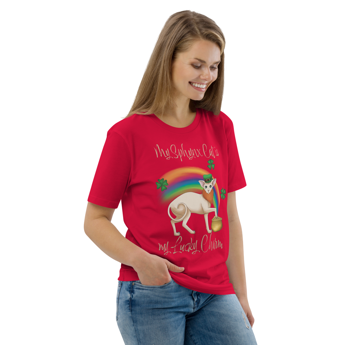 "MY SPHYNX CAT IS MY LUCKY CHARM" - UNISEX TEE