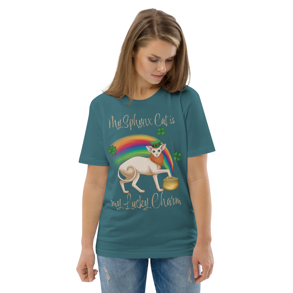 "MY SPHYNX CAT IS MY LUCKY CHARM" - UNISEX TEE