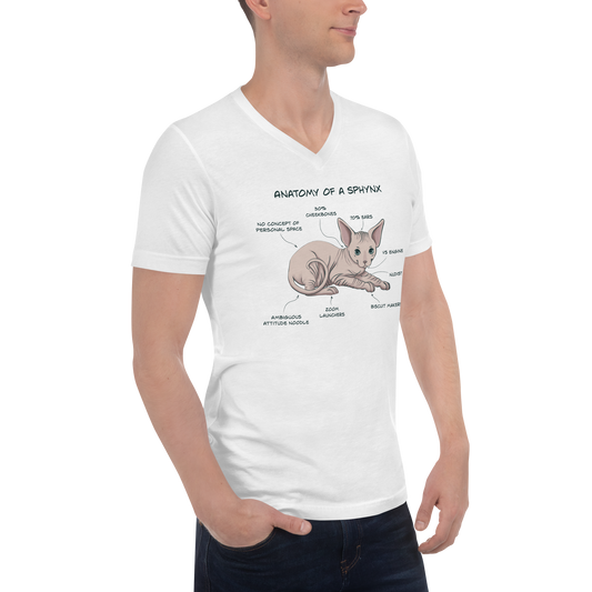 "ANATOMY OF A SPHYNX" UNISEX V-NECK TEE