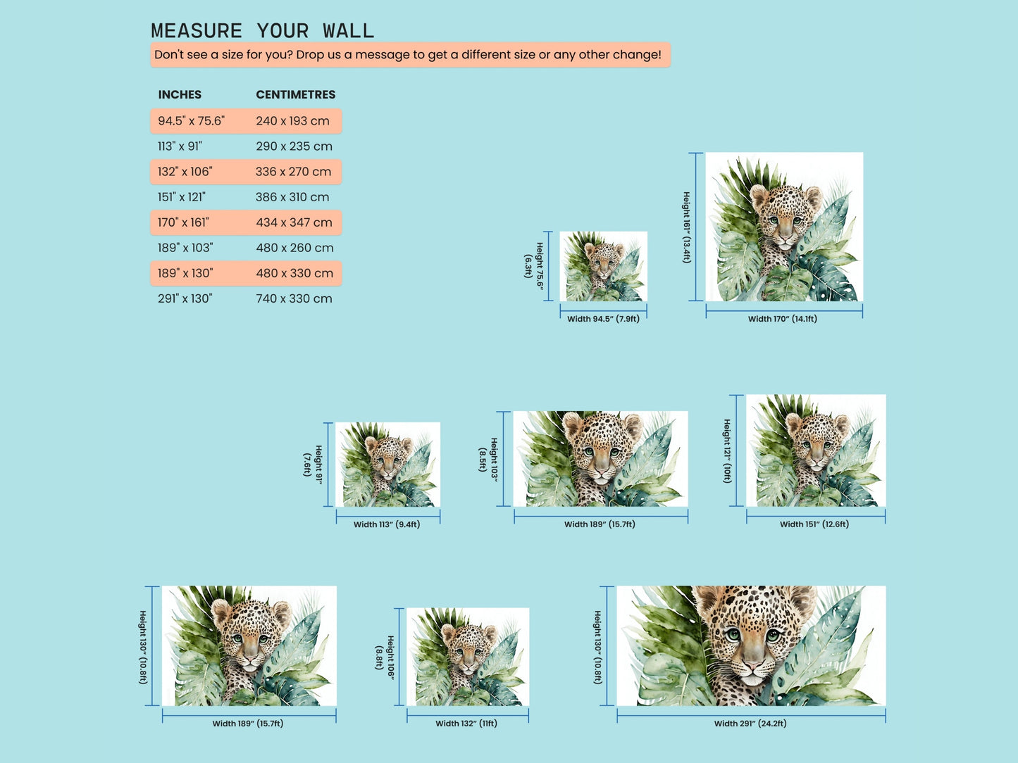 Watercolor Baby Leopard Cub Mural - Vesta Baby - Little Red General Store