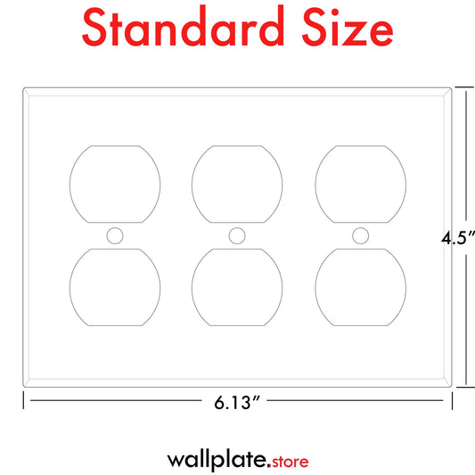 3 Gang Red Metal Duplex Receptacle Wall Plate - Wallplate.Store - Little Red General Store