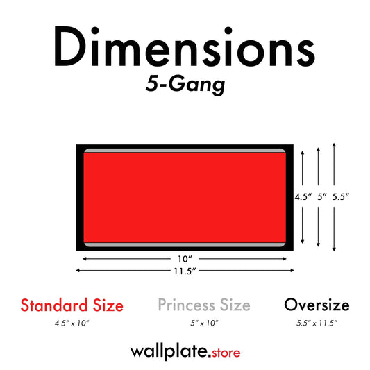 5 Gang Stainless Steel Toggle Switch Wall Plate Cover - Wallplate.Store - Little Red General Store