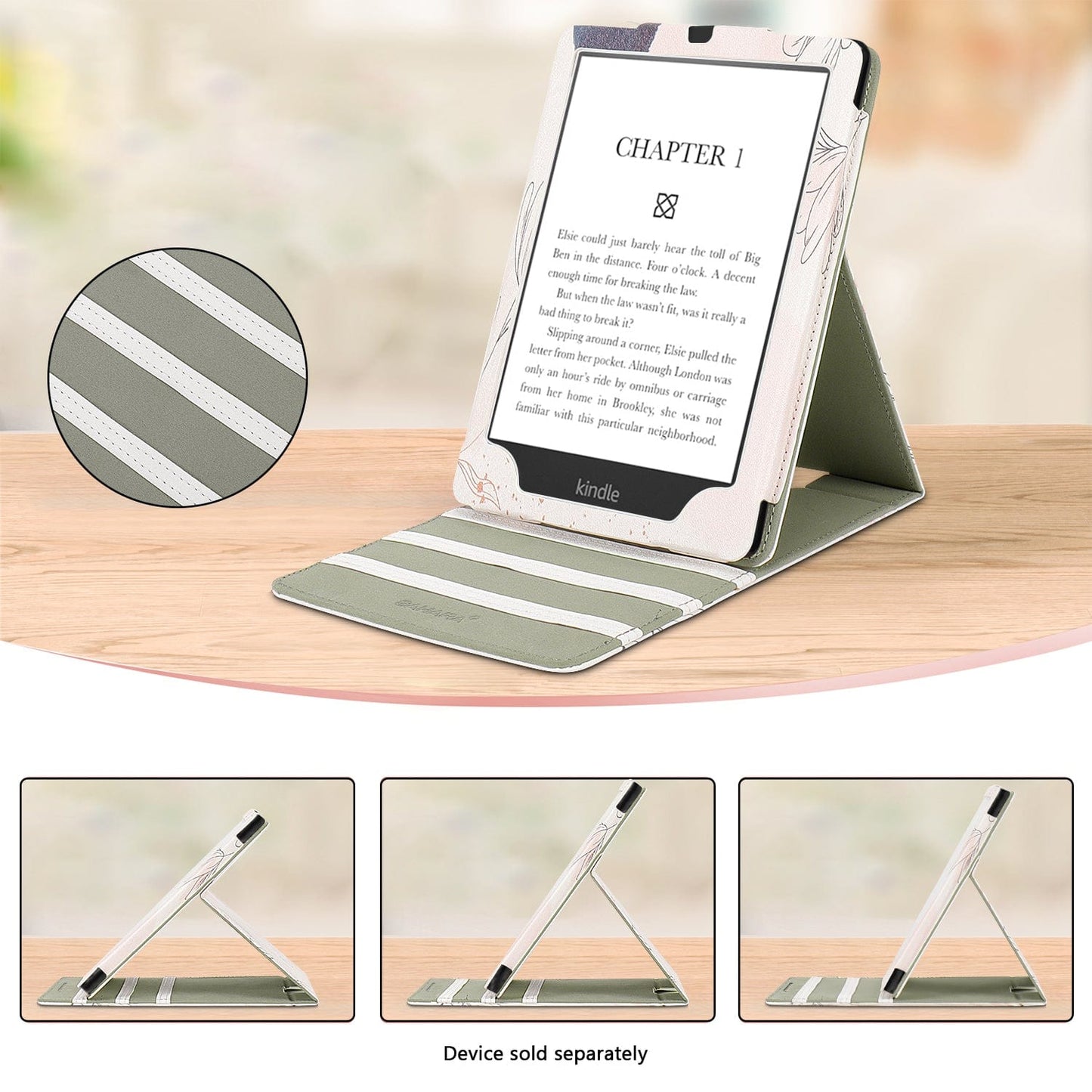 Indy Series Vertical Folio Case - Amazon Kindle Paperwhite (2024) and Colorsoft - Zerodamage Sahara Case LLC - Little Red General Store