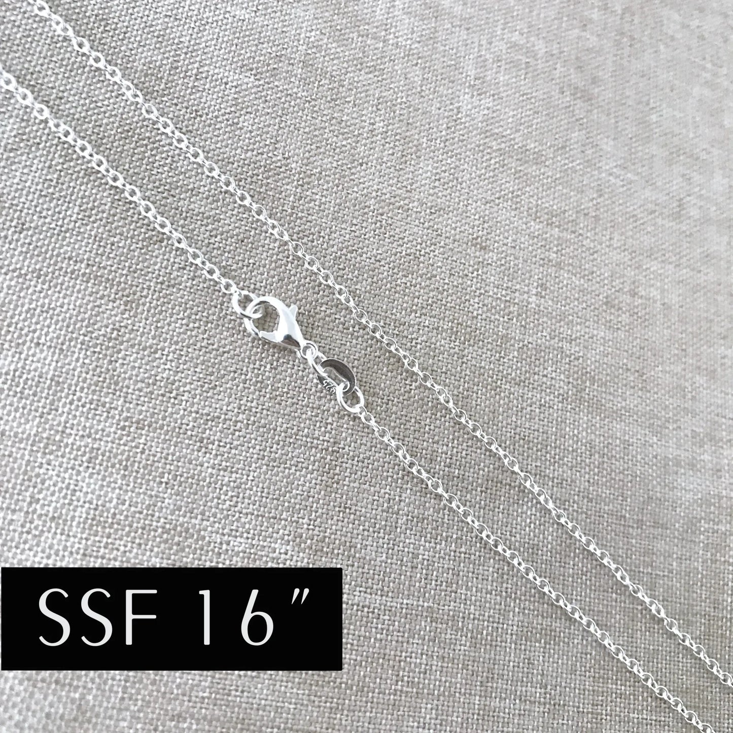 16" - 925 Sterling Silver Filled Necklace Chain - Dainty Fine - 16" - 16 Inch - Lobster Claw Clasp - .925 Stamped - Cable Chain