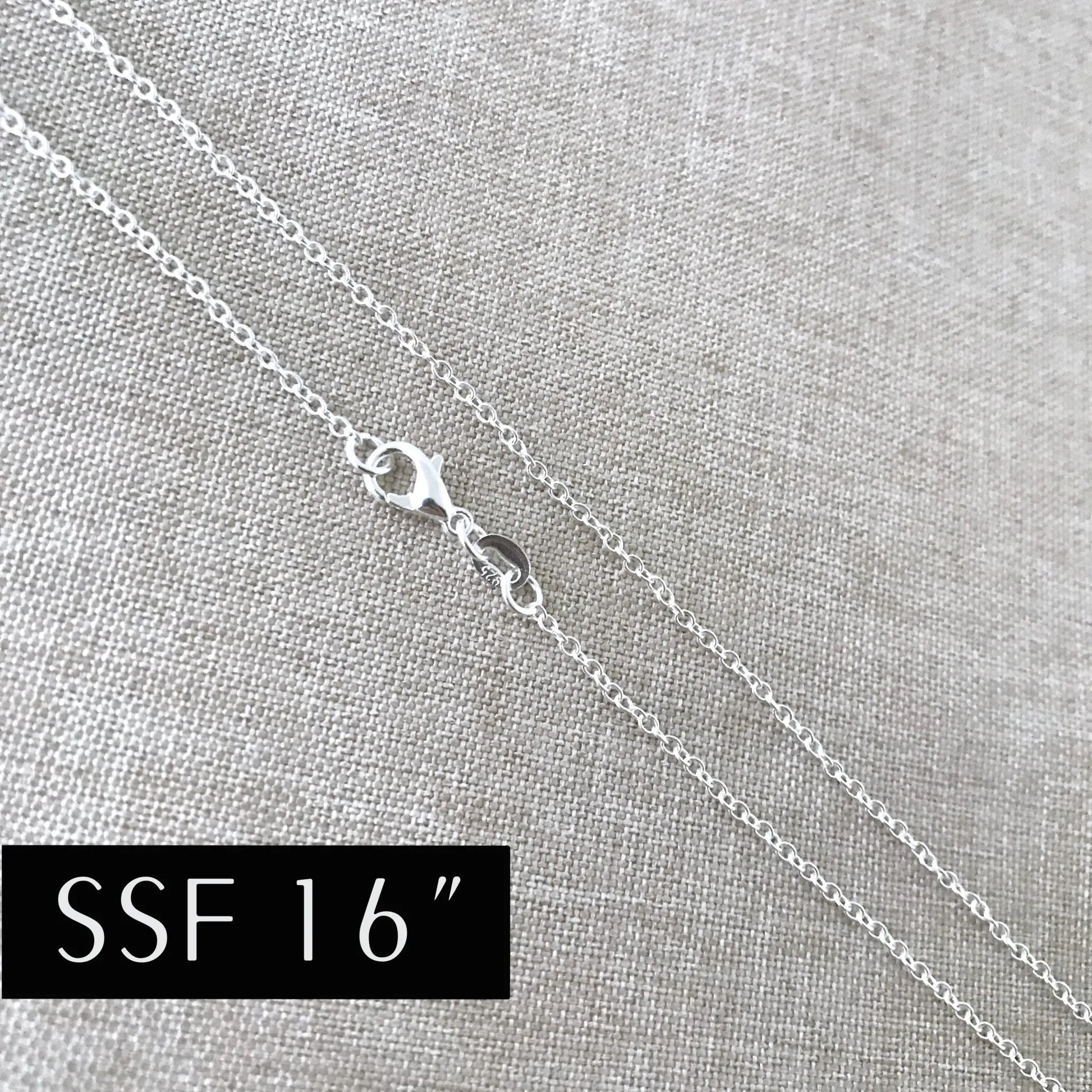 16" - 925 Sterling Silver Filled Necklace Chain - Dainty Fine - 16" - 16 Inch - Lobster Claw Clasp - .925 Stamped - Cable Chain