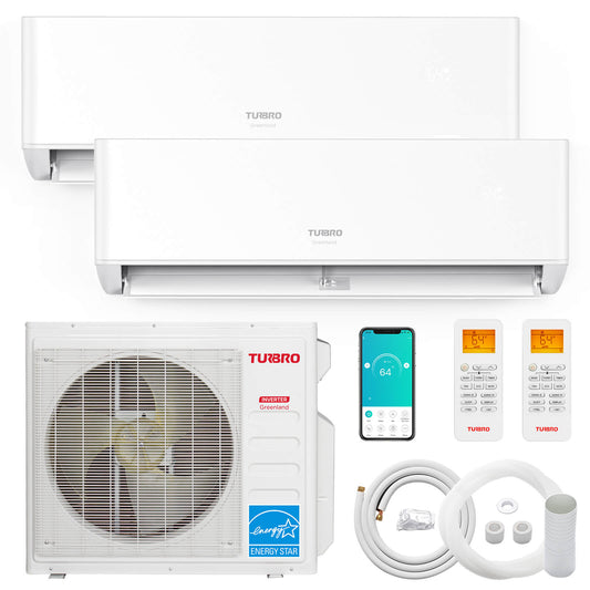 Greenland 27,000 BTU Dual Zone(2) Mini Split AC with Heat Pump (R454B)