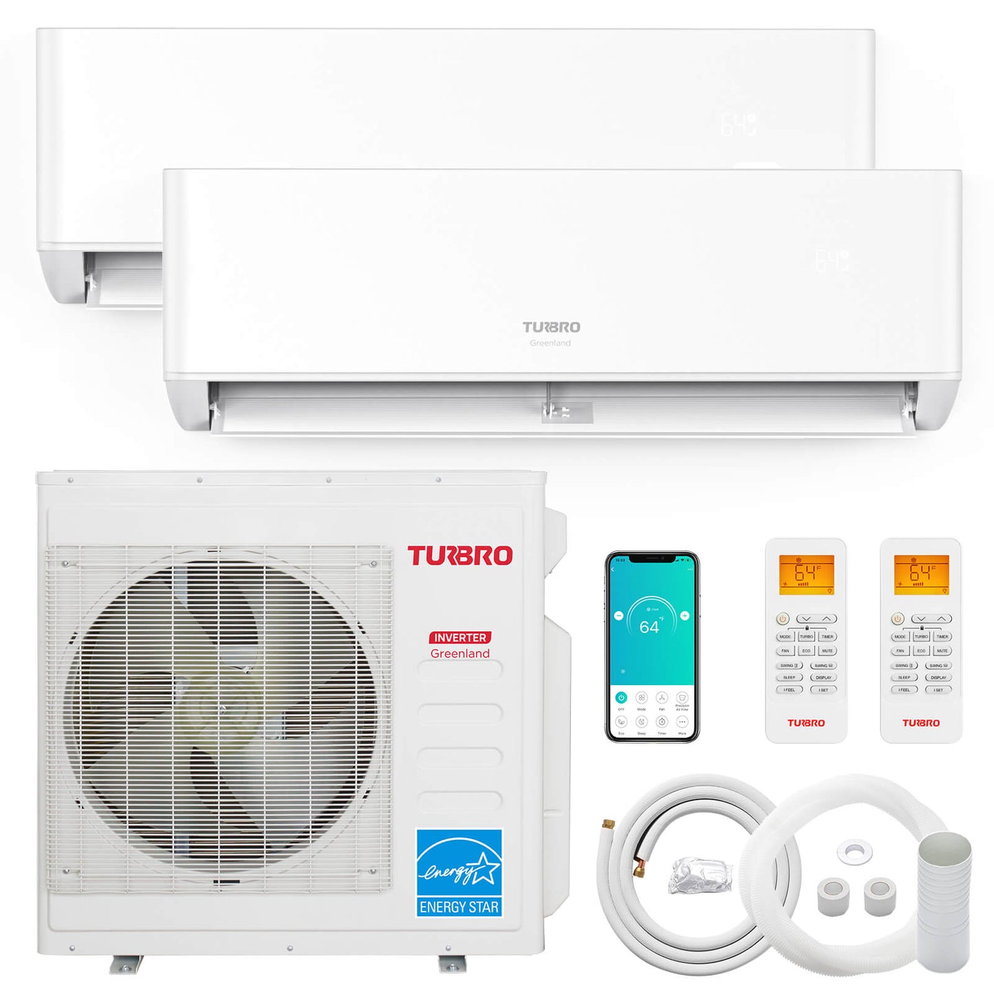 Greenland 42,000 BTU Dual Zone(2) Mini Split AC with Heat Pump (R454B)
