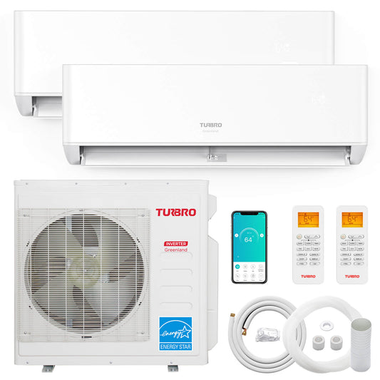 Greenland 42,000 BTU Dual Zone(2) Mini Split AC with Heat Pump (R454B)