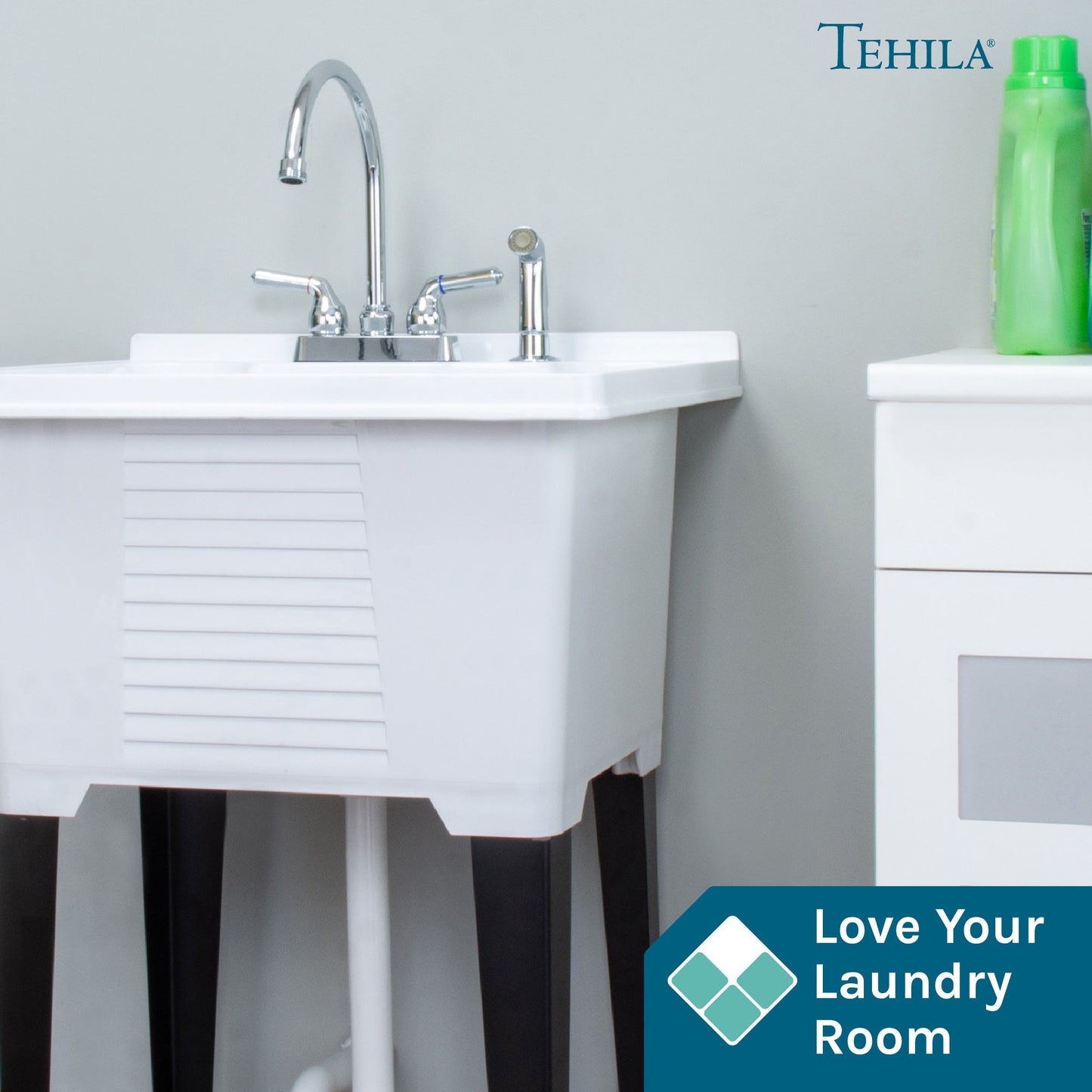 Tehila Chrome Finish Gooseneck Faucet with Side Sprayer