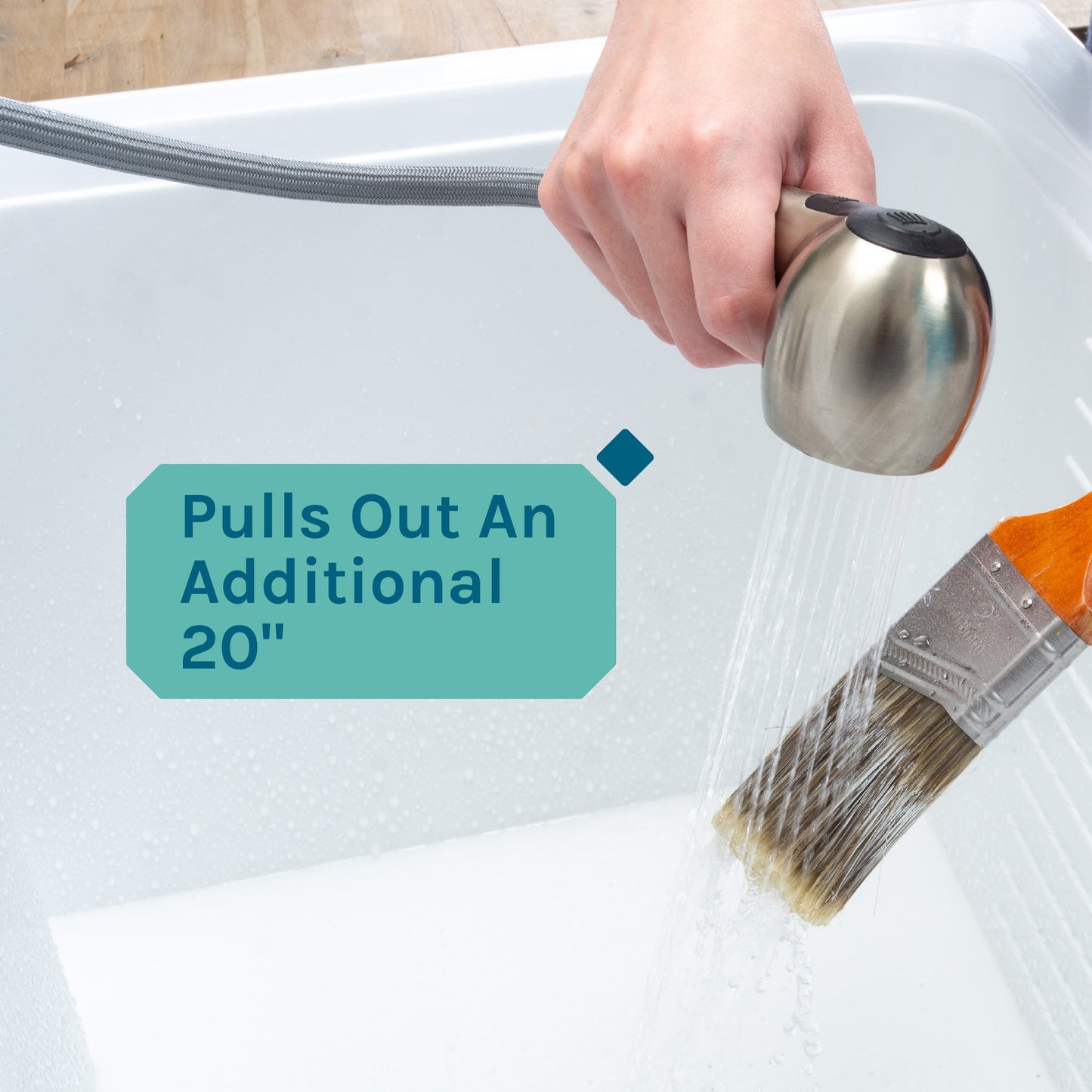 Tehila Stainless Steel Finish Pull-Out Faucet